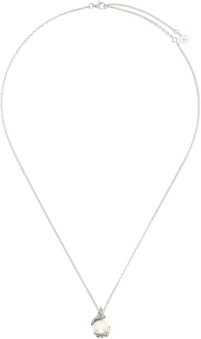 Alan Crocetti Ssense Exclusive Silver Pearl In Heat Necklace In Neutral