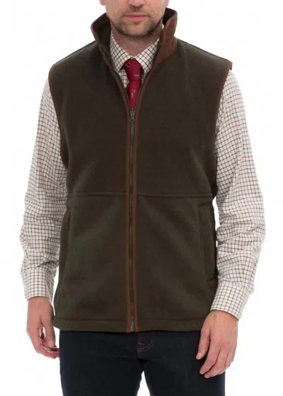 Alan Paine Aylsham Zip Up Waistcoat In Green