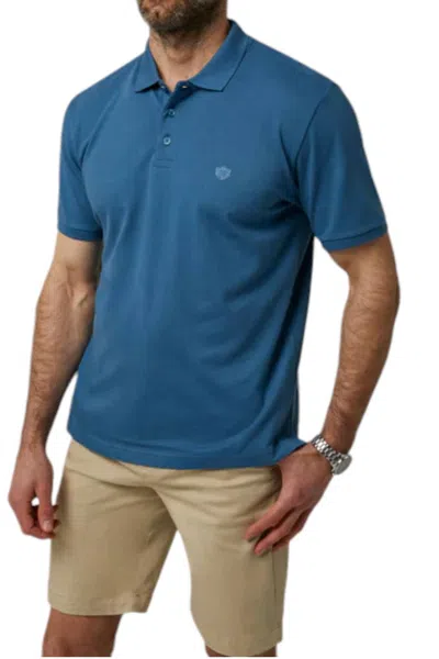 Alan Paine Fritton Pique Polo In Mid Blue