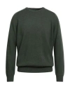 Alan Paine Man Sweater Military Green Size 42 Lambswool
