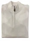 Alan Paine Men's Hanbury 1/2 Zip Mock Neck Cashmere Sweater In Eggshell In Gray