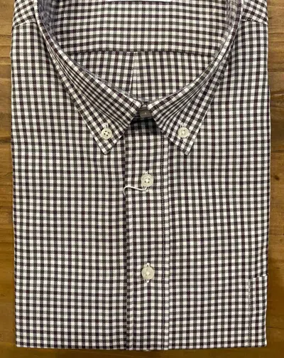 Alan Paine Men's Long Sleeve Check Shirt In Burgundy/green In Black