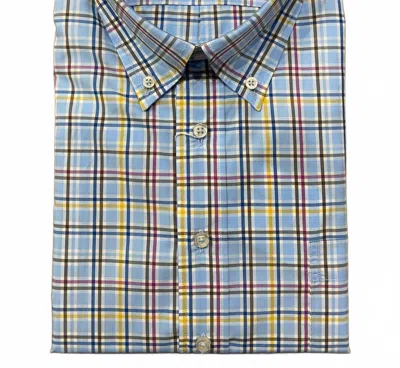 Alan Paine Men's Long Sleeve Checked Shirt In Blue/pink/brown In Multi