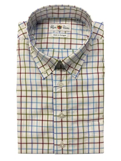 Alan Paine Men's Long Sleeve Fleetwood Shirt In Red/green/blue In Multi