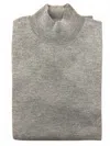 Alan Paine Men's Pendeen Mock Neck Sweater In Light Grey In Gray