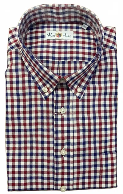 Alan Paine Men's Red/navy Checked Shirt
