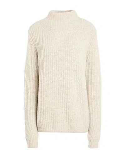 Alan Paine Woman Turtleneck Beige Size 39 Wool, Nylon, Alpaca Wool In Yellow