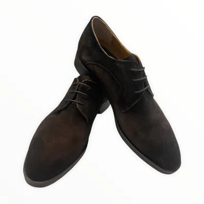 Alan Payne Men's Loui Goat Shoes In Suede Brown In Black