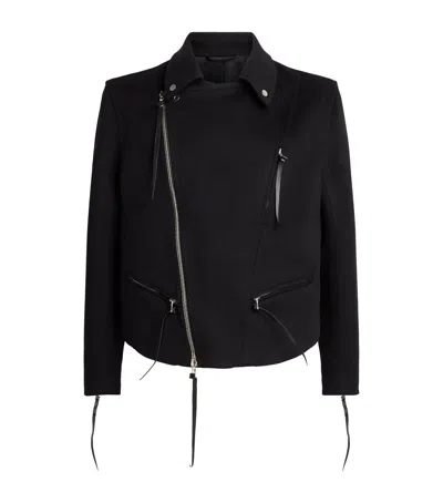 Alan Scott Cashmere-blend Biker Jacket In Black