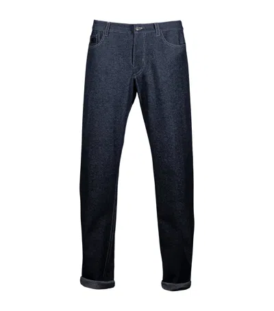 Alan Scott Cashmere-blend Relaxed Jeans In Blue