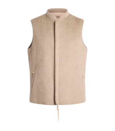 Alan Scott Cashmere-blend Zibeline Gilet In Beige