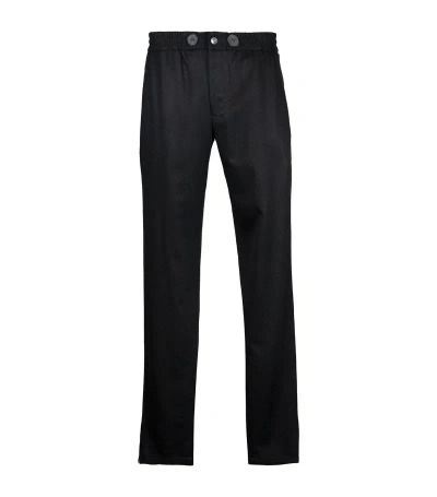 Alan Scott Stretch-cashmere Track Pants In Black