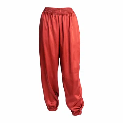 Alanakayart Women's Brown Jogger Pant - Rust