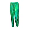 Alanakayart Women's Green Straight Leg Pants With Pockets & Elastic Waist In Green