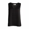 Alanakayart Women's Katie Sleeveless V-neck Blouse - Black In Black