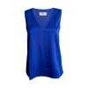 Alanakayart Women's Katie Sleeveless V-neck Blouse - Blue In Blue
