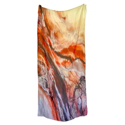 Alanakayart Women's Oversized Silk Scarf - Neutrals In Multi