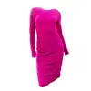 Alanakayart Women's Pink / Purple Hot Pink Mesh Midi Bodycon Dress In Pink/purple