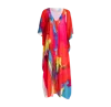 Alanakayart Women's Red Kaftan Dress - Hot Pink In Red
