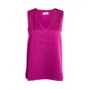 Alanakayart Women's Red Katie Sleeveless V-neck Blouse - Magenta In Red