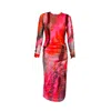 Alanakayart Women's Yellow / Orange Coral Mesh Midi Bodycon Dress In Yellow/orange