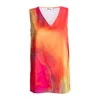 Alanakayart Women's Yellow / Orange Katie Sleeveless V-neck Blouse - Yellow & Orange In Yellow/orange
