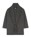 Alanui Relaxed Fit Cashmere Cardigan With Shawl Collar And Fringed Edges In Black