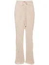 Alanui Mother Nature Net-knit Trousers In Nude