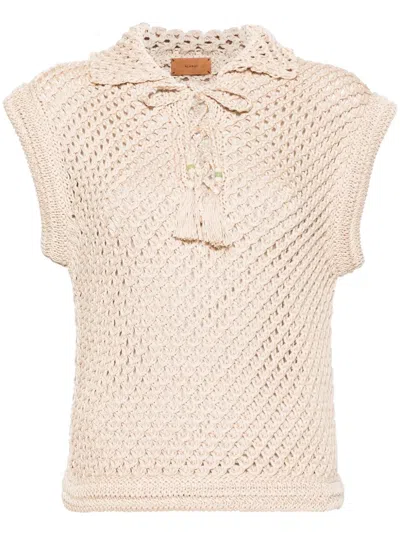Alanui A Love Letter To India Top In Neutrals