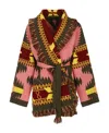 ALANUI INTARSIA-KNIT BELTED CADIGAN