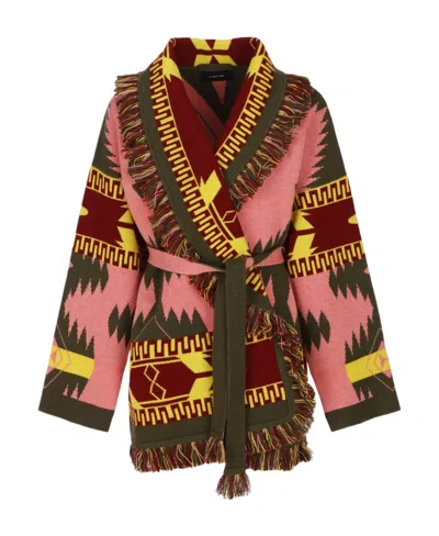 Alanui Abstract-pattern Belted Cardigan In Multicolor