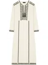 Alanui Akasha Embroidered Cotton-blend Dress In Neutrals