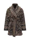Alanui Wool Blend Grunge Beat Cardigan With Embroidery In Black