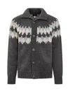 Alanui Sweet Winter Fair Isle-pattern Button Cardigan In Gray