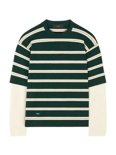 Alanui Rugby Club Layered-sleeve T-shirt In Green