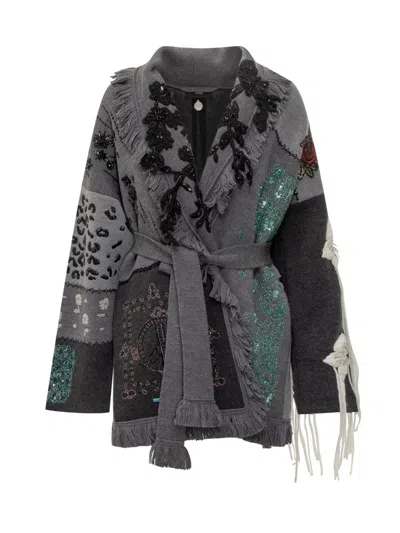 ALANUI ALANUI ALANUI WOMEN'S EMBROIDERED PATCH CARDIGAN