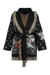 Alanui X Looney Tunes - Tom & Jerry Bandana Jacquard Cardigan In Black