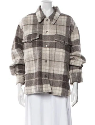 Pre-owned Alanui Alpaca Plaid Print Faux Fur Jacket In Multi