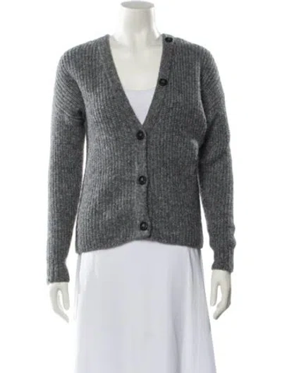 Pre-owned Alanui Alpaca V-neck Sweater In Gray