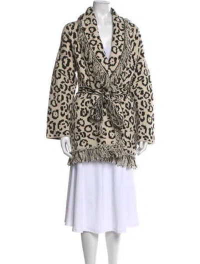 Pre-owned Alanui Animal Print V-neck Sweater
