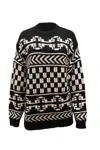 Alanui Aztec Print Sweater In Black Wool In Black