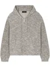 Alanui B&w Mouline Zipped Hoodie In Black