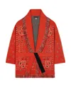 Alanui Bandana-pattern Cashmere Cardigan In Red