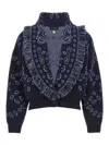 Alanui Fringe Detailing Bomber Jacquard Bandana In Blue