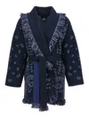 Alanui Bandana-pattern Cashmere Cardigan In Blue