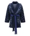 Alanui Bandana-pattern Cashmere Cardigan In Blue