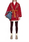 Alanui Cashmere Bandana Cardigan Fringe Detail In Red