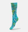 Alanui Bandana Cotton-blend Socks In Blue Yellow