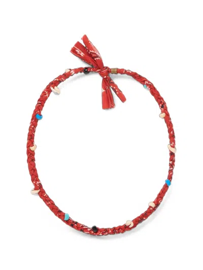 Alanui Bandana Cowrie-shell Necklace In Red