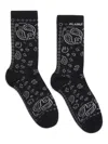 Alanui Bandana-intarsia Socks In Black